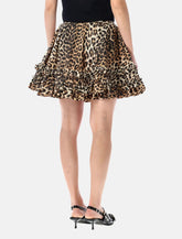 Ganni gonna mini in nylon Duchesse con stampa animalier - | Spazio Pritelli