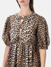 Ganni Leopard tie string mini dress - | Spazio Pritelli