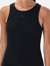 Ganni black cotton ribbed tank top - | Spazio Pritelli