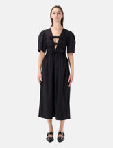 Ganni black cotton midi dress - | Spazio Pritelli