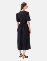 Ganni black cotton midi dress - | Spazio Pritelli