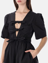 Ganni black cotton midi dress - | Spazio Pritelli