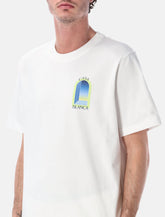 T-shirt Bianca Casablanca con stampa L’Arche in Lime e Blu - | Spazio Pritelli