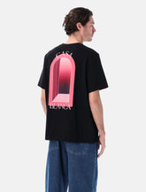 T-shirt Nera Casablanca con stampa L’Arche in Rosa - | Spazio Pritelli