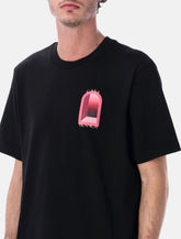 T-shirt Nera Casablanca con stampa L’Arche in Rosa - | Spazio Pritelli