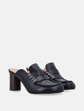 JW Anderson black heeled Loafer Mule - | Spazio Pritelli