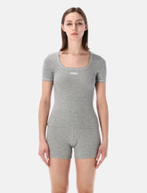 Marine Serre light ribbed squareneck T-shirt - | Spazio Pritelli