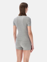 Marine Serre light ribbed squareneck T-shirt - | Spazio Pritelli