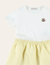 Abito baby Moncler in cotone con gonna plissettata - | Spazio Pritelli