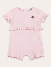 Moncler baby cotton ruffled romper - | Spazio Pritelli