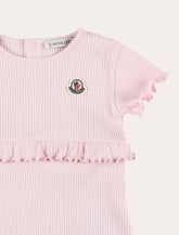 Moncler baby cotton ruffled romper - | Spazio Pritelli