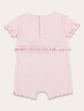 Moncler baby cotton ruffled romper - | Spazio Pritelli