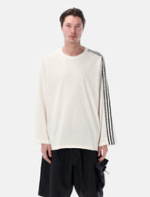 Y-3 raw edge long sleeve white t-shirt - | Spazio Pritelli