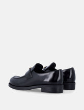 Prada brushed leather loafers with logo - | Spazio Pritelli
