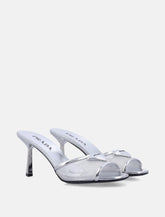 Prada silver mesh and metallic leather mules - | Spazio Pritelli