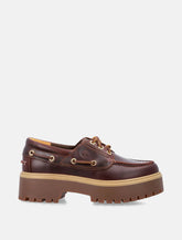 Scarpa da barca Timberland Stone Street donna con plateau marrone scuro - | Spazio Pritelli