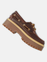 Scarpa da barca Timberland Stone Street donna con plateau marrone scuro - | Spazio Pritelli