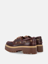 Scarpa da barca Timberland Stone Street donna con plateau marrone scuro - | Spazio Pritelli