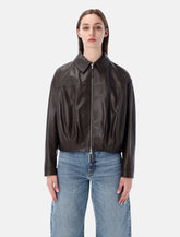 Sword 6.6.44 cropped nappa leather bomber - | Spazio Pritelli