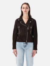 Sword Chiodo Jacket Asymmetric Zip Brown - | Spazio Pritelli