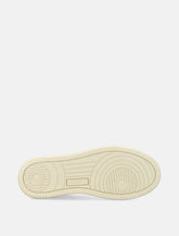 Autry Medalist leather and suese low woman's sneakers - white gold - | Spazio Pritelli