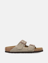 Birkenstock Arizona Suede Flat Sandals in Taupe - | Spazio Pritelli