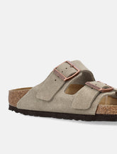 Birkenstock Arizona Suede Flat Sandals in Taupe - | Spazio Pritelli