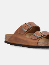 Birkenstock Arizona oiled leather sandals cognac - | Spazio Pritelli
