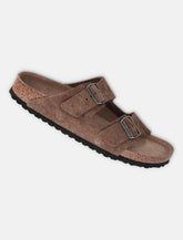 Birkenstock Arizona Suede Flat Sandals in Dark tea - | Spazio Pritelli