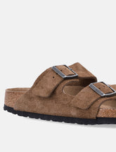 Birkenstock Arizona Suede Flat Sandals in Dark tea - | Spazio Pritelli