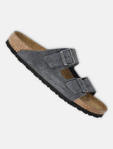 Birkenstock Arizona charcoal suede sandals - | Spazio Pritelli
