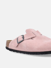 Zoccolo Birkenstock Boston in camoscio rosa - | Spazio Pritelli