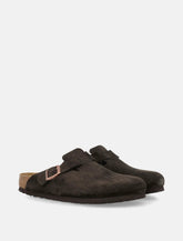 Birkenstock Boston mocca suede mule - | Spazio Pritelli