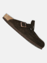 Birkenstock Boston mocca suede mule - | Spazio Pritelli
