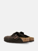 Birkenstock Boston mocca suede mule - | Spazio Pritelli