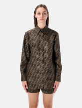 Camicia oversize in seta jacquard FF Fendi - | Spazio Pritelli