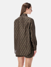 Camicia oversize in seta jacquard FF Fendi - | Spazio Pritelli