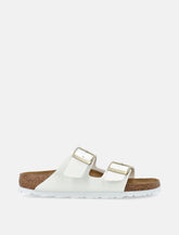 Birkenstock Arizona Birko-Flor patent woman's sandals white - | Spazio Pritelli