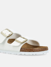 Birkenstock Arizona Birko-Flor patent woman's sandals white - | Spazio Pritelli
