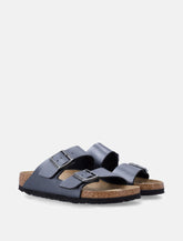 Birkenstock Arizona Birko-Flor metallic woman's sandals black - | Spazio Pritelli