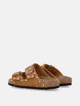 Sandalo Birkenstock Arizona Rivet in camoscio mink - | Spazio Pritelli