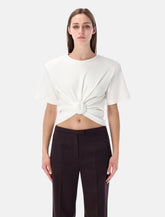 Magda Butrym knotted ribbed white t-shirt - | Spazio Pritelli
