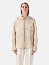 Camicia in misto lana bouclé con zip di Moncler -  | Spazio Pritelli
