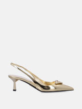Décolleté slingback in pelle verniciata platino Prada - | Spazio Pritelli
