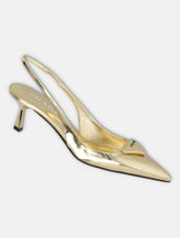 Décolleté slingback in pelle verniciata platino Prada - | Spazio Pritelli