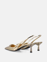 Décolleté slingback in pelle verniciata platino Prada - | Spazio Pritelli