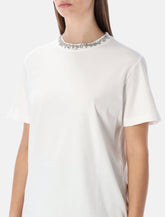 Golden Goose white crystal-detail t-shirt - | Spazio Pritelli