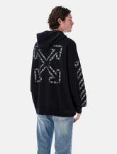 Off White Hoodie Chain Araldic Arrow Sleeve Back Logo Print - | Spazio Pritelli