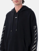 Off White Hoodie Chain Araldic Arrow Sleeve Back Logo Print - | Spazio Pritelli