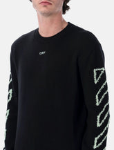 Off-White Diagonal Outline crewneck knit sweater - | Spazio Pritelli